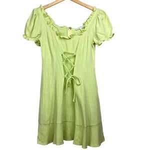 Milkmaid Mini Dress Cottagecore Meadow Green